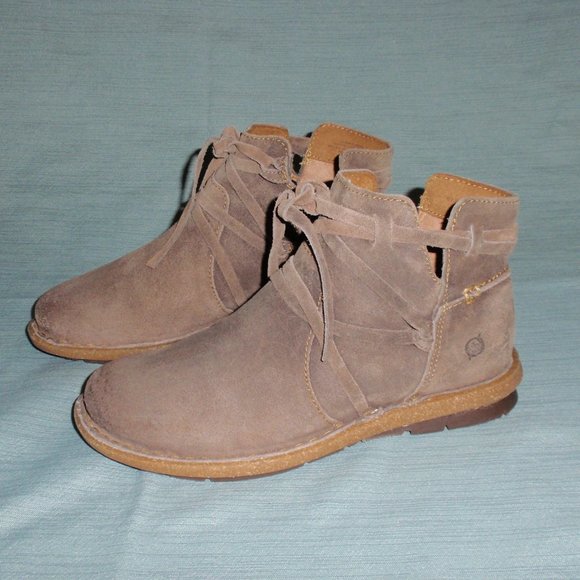 Born Shoes - Born Tarkiln Leather Lace-Up Ankle Boots Shoes Distressed Sz 6 M